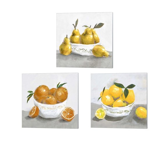 Metaverse Isabelle Z 'Pears, Lemons & Oranges' Canvas Art (Set of 3)