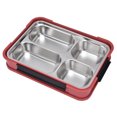 thumbnail image 4 of Loewten Divided Dinner Plate, Divided Dinner Tray Food Plate Wide Applicability Detachable Rust Proof Keep Food Warm For School Canteen, 4 of 8