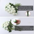 thumbnail image 6 of 12 Pcs Artificial Silk Rose Flower, Faux Fake Long Stems Rose Bouquet for Wedding Arrangement Decoration, Bridal Bouquet, Party, Office, Home Décor(White), 6 of 7