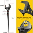 thumbnail image 5 of 3239 Extra Wide Adjustable Wrench 16 Inch Construction Spud Wrench for Up to 1-5/8 Inch Nuts and Bolts with Tether Hole, Heavy Duty Multi Tool for Mechanics and DIY (Black Oxide)$$, 5 of 9