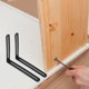 thumbnail image 4 of SHOWERORO 2Ud Soporte En Ángulo L Negro Para Estantes Inoxidable Resistente Ajustable, 4 of 8