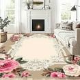 thumbnail image 2 of 4'x6' indoor outdoor area rug boho runner rug non slip accent rug art deco rug beach theme rug, 2 of 9