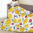 thumbnail image 6 of Honeii Strawberry Lemon Print Fleece Blanket - Throw Blanket for Bed, Sofa, Couch, Camping, and Travel , Microplush Ultra Soft Warm Blanket-60"x50", 6 of 7