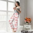 thumbnail image 4 of Uemuo Kawaii Pigs Pattern Women's Wide Leg Palazzo Lounge Pants with Pockets Light Weight Loose Comfy Casual Pajama Pants-Large, 4 of 9