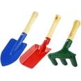 thumbnail image 1 of Kids Garden Tools, 3pcs Kids Gardening Set Mini Metal Rake Trowel Set, 1 of 4