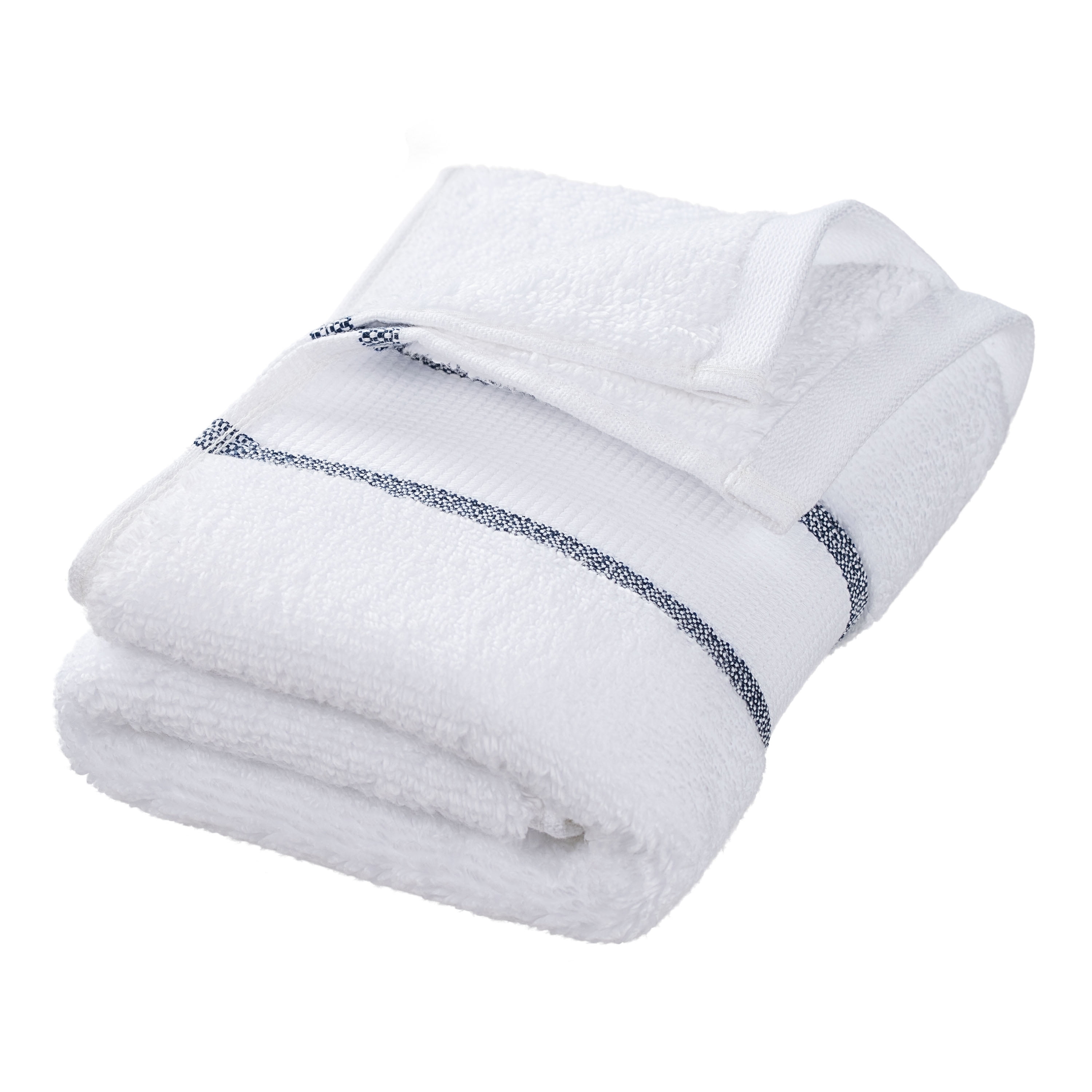 Hotel Style 6-Piece Egyptian Cotton Striped Bath Coordinate Towel Set, Marine Deep