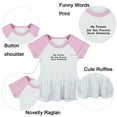 thumbnail image 2 of Pack of 2, I Still Live with My Parents & My Parents Did Not Practice Social Distancing Funny Dresses, Newborn Baby Skirts, Infant Princess Dress, Toddler Frocks (Pink Raglan Dresses, 12-18 Months), 2 of 5