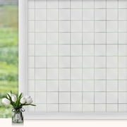 Tripumer Window Privacy Film Adhesive Free Anti-Peep Film Static Square Window Film UV Blocking Shading Film for Home Office Bathroom Kitchen 17.71inches X 6.5 Feet