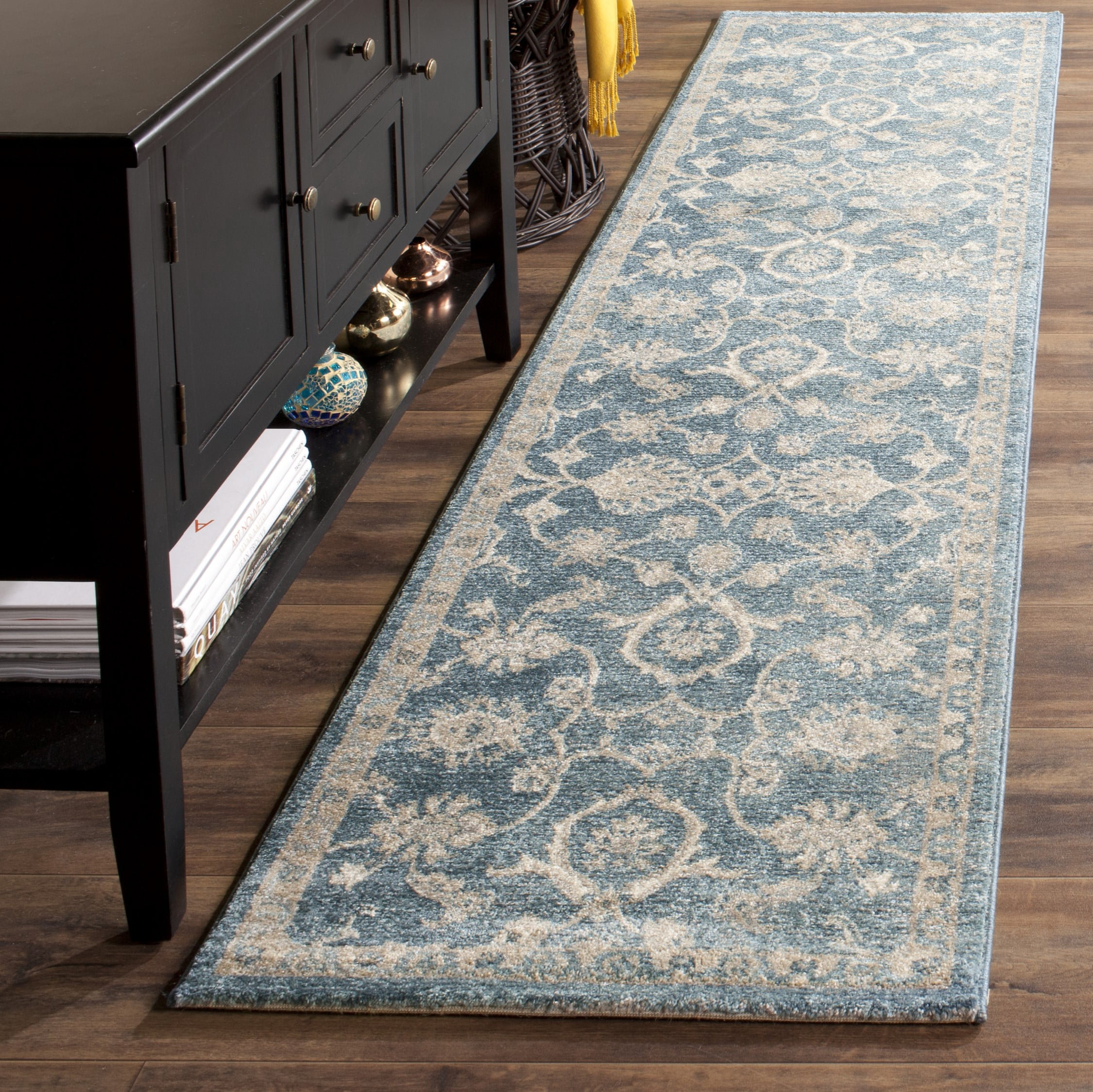 SAFAVIEH Sofia Ethelinda Floral Runner Rug, Blue/Beige, 2'2" x 10'