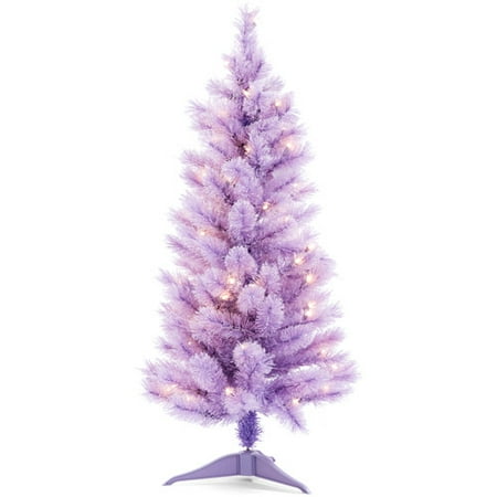 Holiday Time Pre-Lit 3.5' Cashmere Artificial Christmas Tree, Purple Departments - Holiday Time Pre-Lit 3.5' Cashmere Artificial Christmas Tree, Purple