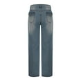 thumbnail image 7 of Lenpel Jeans for Women Low Rise Straight Leg Stretchy Denim Pants Trendy Casual Trousers with Pockets, 7 of 7