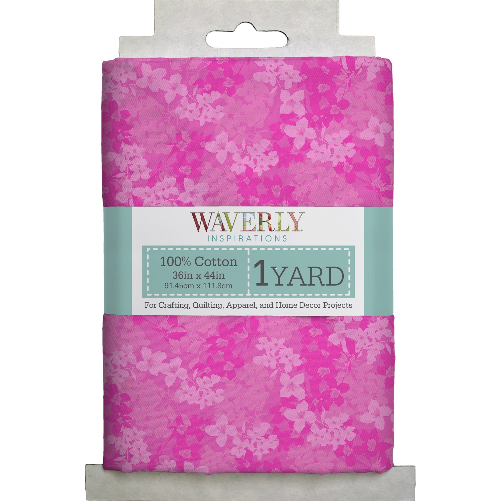 Waverly Inspirations 1 Yard 100% Cotton Eva's Blooms, Fuschia, 44" Wide for Quilting & Sewing