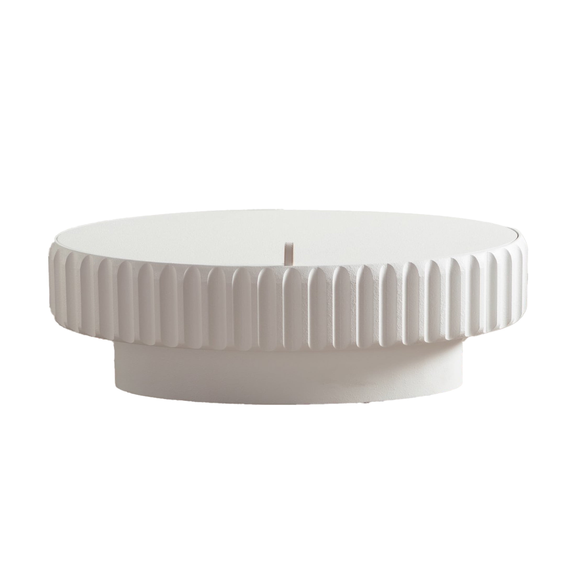 Noble House Haylie 31.5" Oval Fluted Storage Coffee Table with Lift-Top Lid, for Modern Living Room, Cream White
