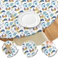 thumbnail image 4 of White Cartoon Unicorn Rainbow Heart Star Pattern Round Fitted Tablecloth with Elastic Edge,Dining Table Cover Waterproof,Outdoor Round Tablecloth for Camping,Dining,Indoor and Outdoor, 4 of 7