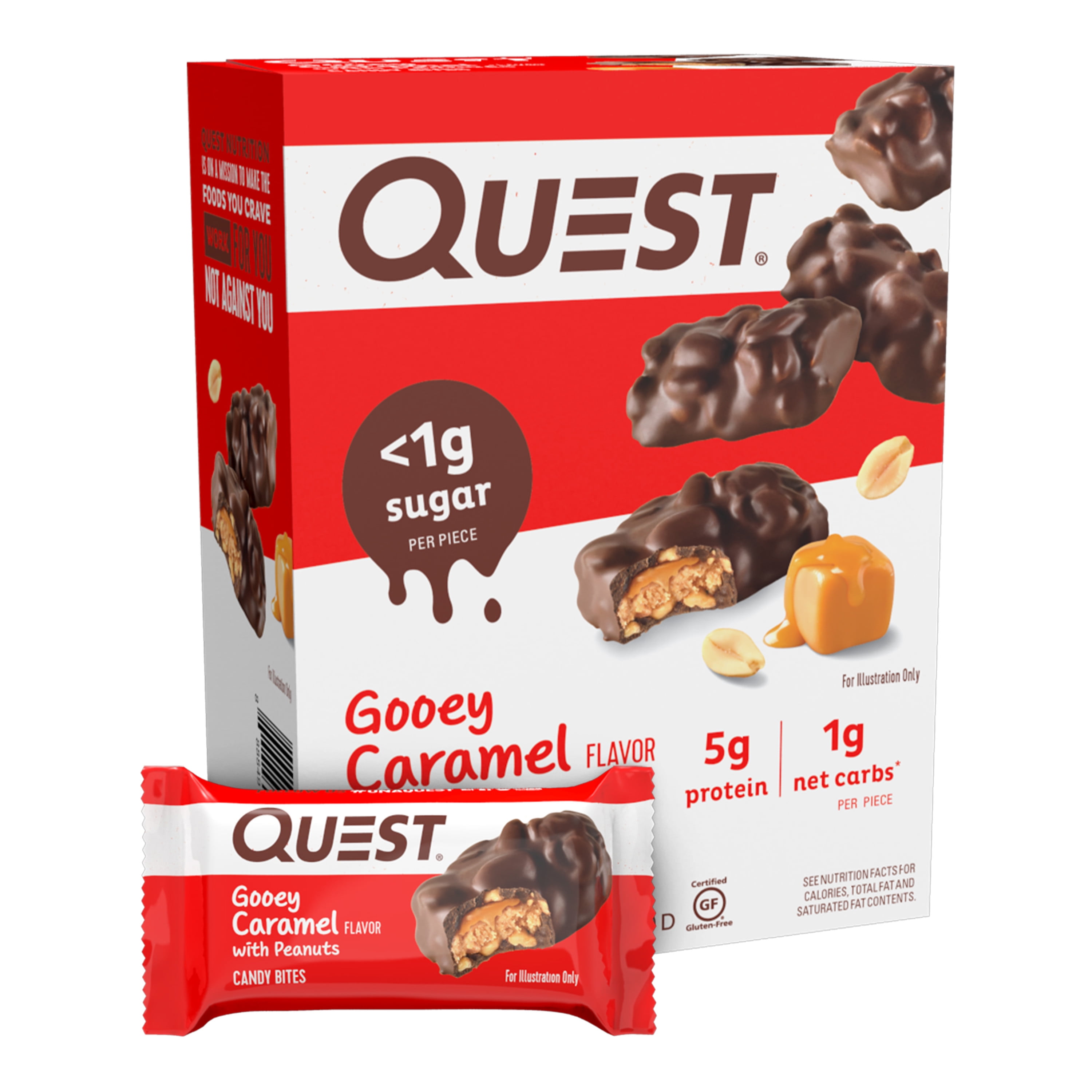 Quest Nutrition Protein Candy Bites, Gluten-Free, Low Carb, Gooey Caramel, 8 Count