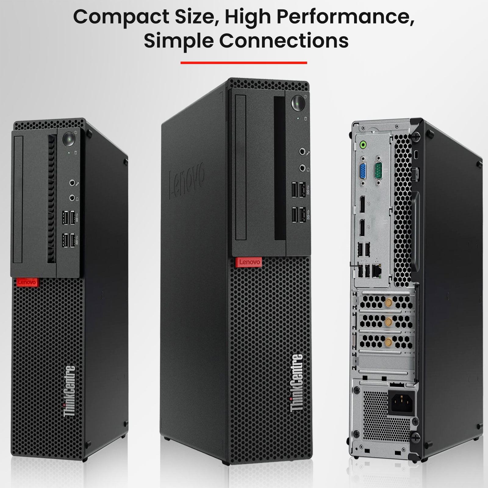 Restored Lenovo ThinkCentre Desktop PC Intel Core i5-6500, 32GB Ram, 2TB SSD 24" LED Monitor Screen, Built-in Wi-Fi, BTO Keyboard & Mouse, Windows 10 Professional (Refurbished)