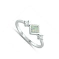 thumbnail image 4 of CHOOSE YOUR COLOR White CZ White Simulated Opal Ring .925 Sterling Silver Band Female Size 7, 4 of 4