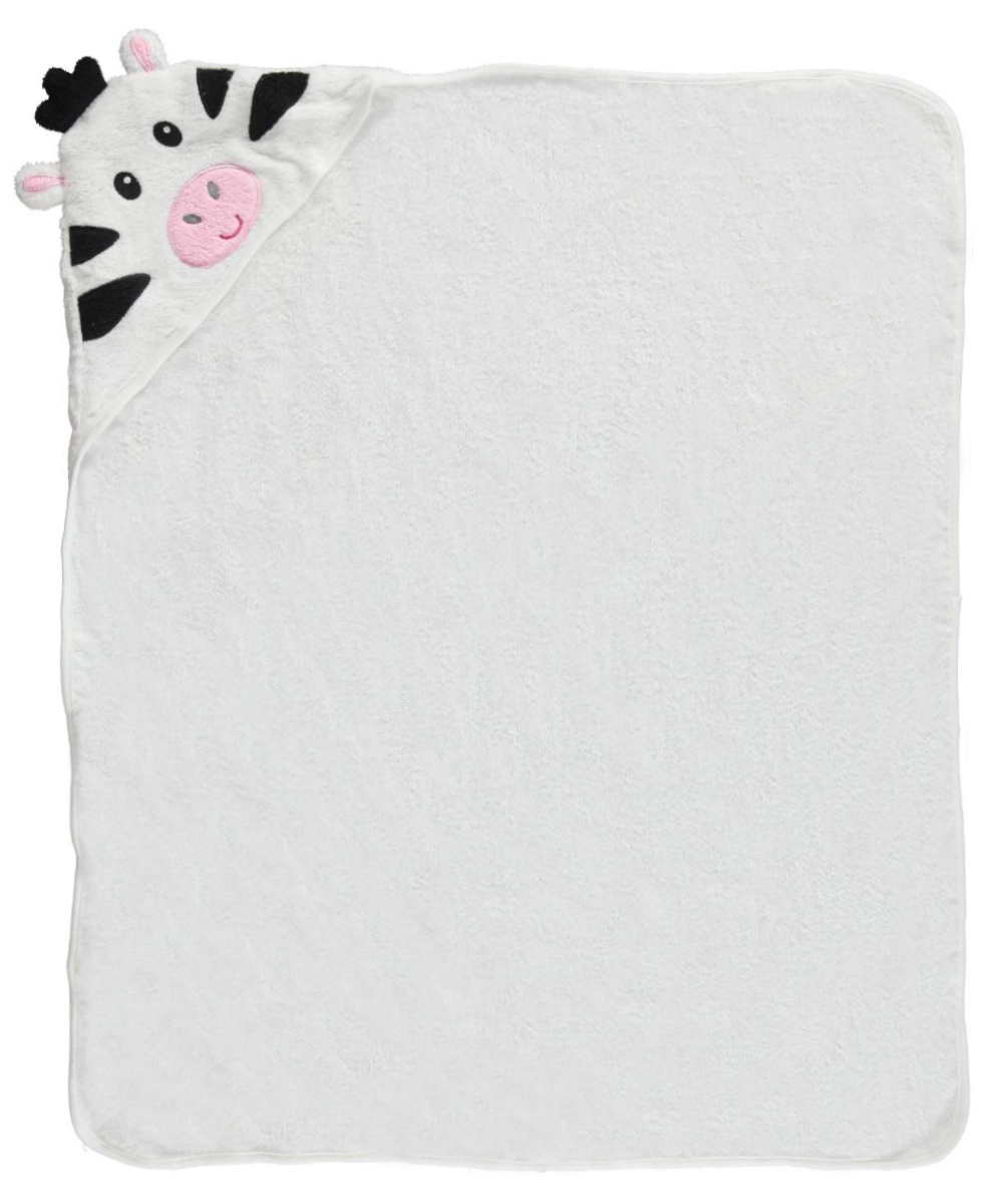 Luvable Friends Baby Animal Face Hooded Towel, Zebra photo 4