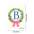thumbnail image 4 of Amhnf Personalized Monogram Garden Flag With Initial B And Green Wreath Pink Bow For Home Outdoor Garden Yard Decor 12x18 inch, 4 of 5