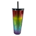 thumbnail image 2 of Botella multipropósito de color gradual de regalo portátil Sippy Cup para fiestas Living Multicolor Sunnimix Botella de paja de doble capa, 2 of 8