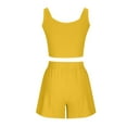thumbnail image 6 of Workout Sets for Women Two Piece Sleeveless Ribbed Knit Crop Tank Tops and Shorts Summer Casual Matching Lounge Sets, 6 of 7