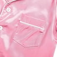 thumbnail image 7 of eczipvz Girls Pajamas Satin Pajama Set Silk Pjs Short Sleeve Sleepwear Loungewear Clothes Set Pink 4-5 Years, 7 of 7