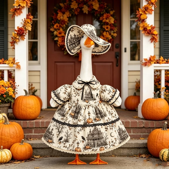 XGFHYJEH Thanksgiving Porch Goose Outfits 23 inch, Porch Goose Clothes Clearance, Porch Goose Accessories Costume Clothing for Outdoor Outside Front Proch Lawn Yard Garden Decor