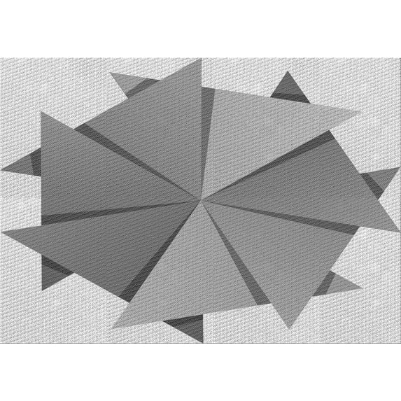 Ahgly Company Machine Washable Indoor Rectangle Transitional Platinum Gray Area Rugs, 4' x 6'