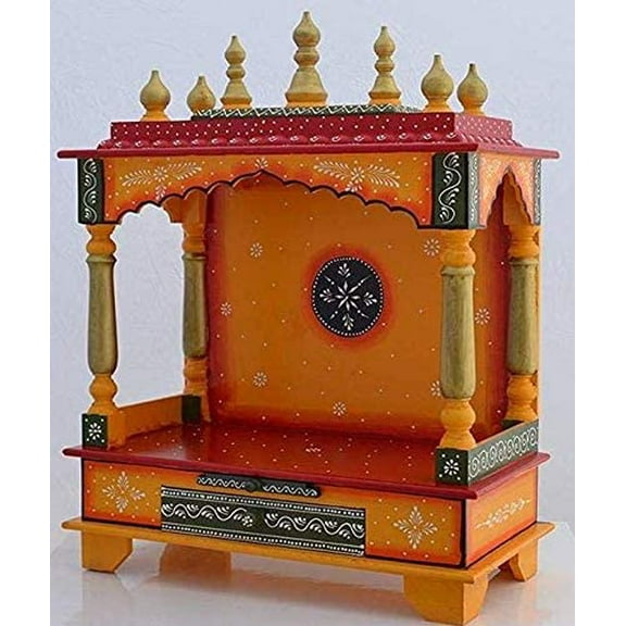 Homecrafts LED Light Home Temple/Pooja Mandir/Wooden Temple/Temple for Home/Mandap-MED