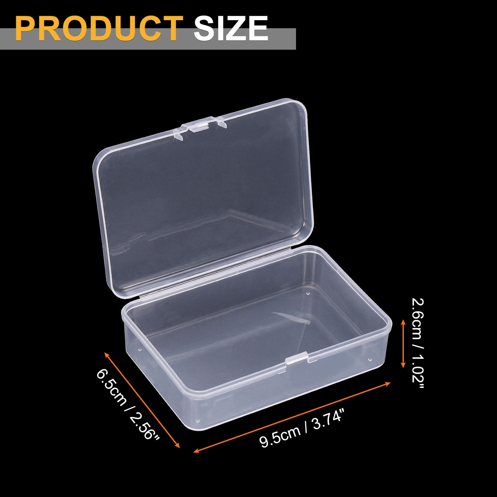 Uxcell 24pcs 3.74" x 2.56" x 1.02" Plastic Beads Storage Containers Box, Clear