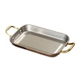 thumbnail image 3 of Fiocias Stainless Steel Platter for Serving, Fruit Dish with Handles for Meat And Snacks L Retro Gold, 3 of 9