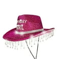 thumbnail image 3 of Fgnfyis Sparkly Western Cowboy Hat with Dazzling Bowler Design for Disco Party Events Hot Pink One Size, 3 of 5