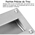 thumbnail image 5 of 2 Pack Moderne Poignée de Porte en Acier Inoxydable Caché Tiroir Encastré Tiroir Rectangulaire Intégré pour Armoire de Cuisine 128X83MM avec 8PCS Vis, 5 of 5
