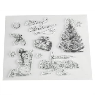 American Crafts Clear Acrylic Stamps Merry Christmas Fancy