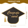 thumbnail image 2 of OULII 30Pcs Handwriting Friendly Black Graduation Cap Greeting Cards for Party Invitations, 2 of 8