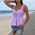 thumbnail image 3 of gbyLJF Women's Eyelet Tank Tops Bowknot Peplum Ruched Cami Shirts Dressy Casual Summer Going Out Top, 3 of 7