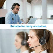 EEEkit USB Headset with Noise Cancelling Mic, Computer Headphones with Audio Control, Wired USB Over-Ear Headphones