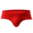 thumbnail image 2 of rygai U Convex Lift Hip Men Underpants Stretchy Low Waist Boxer Briefs for Inside Wear,Red 3XL, 2 of 8