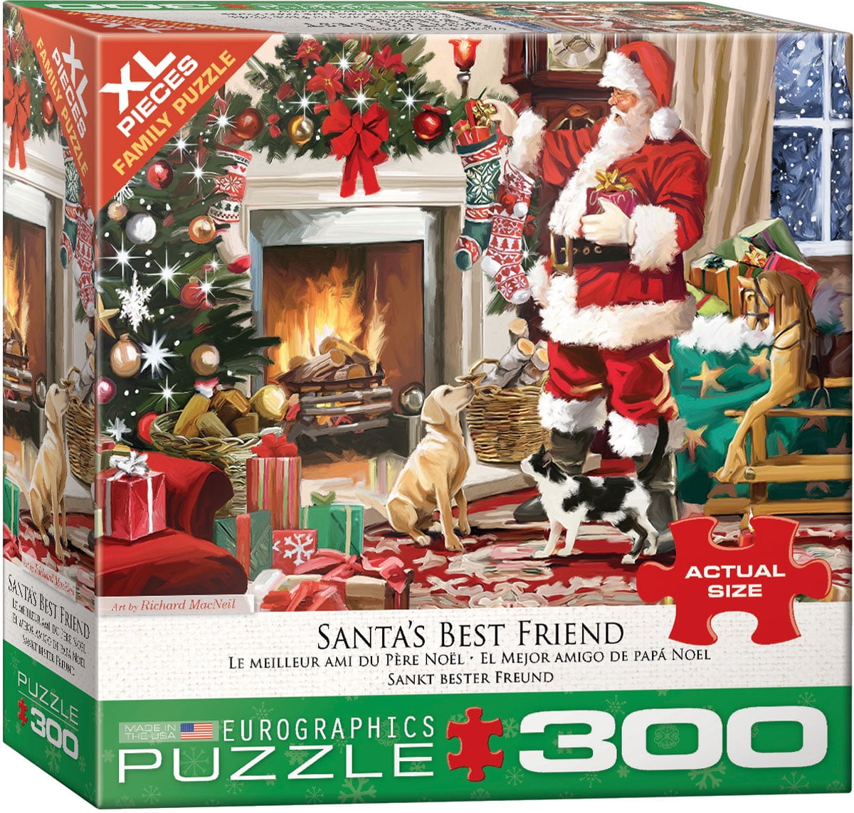 Xmas Eve Santa Give Kids Gifts 300 Pcs Jigsaw Puzzle Adult Kid Educational Toys 