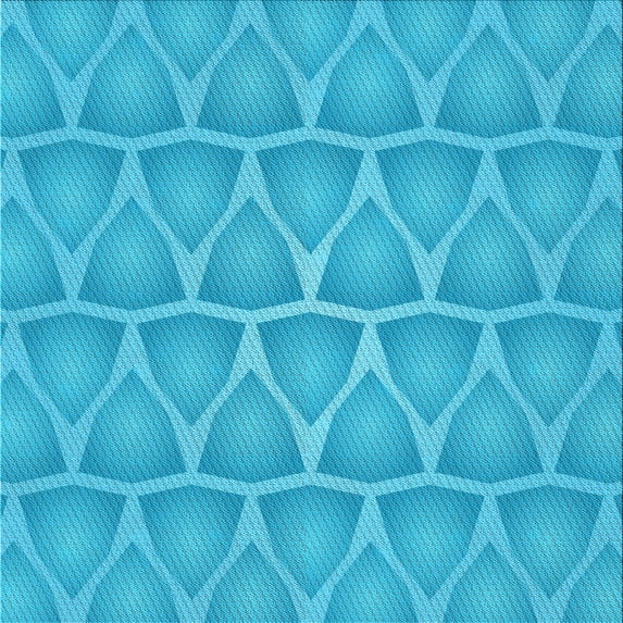 Ahgly Company Indoor Square Patterned Bright Cyan Blue Area Rugs, 8' Square