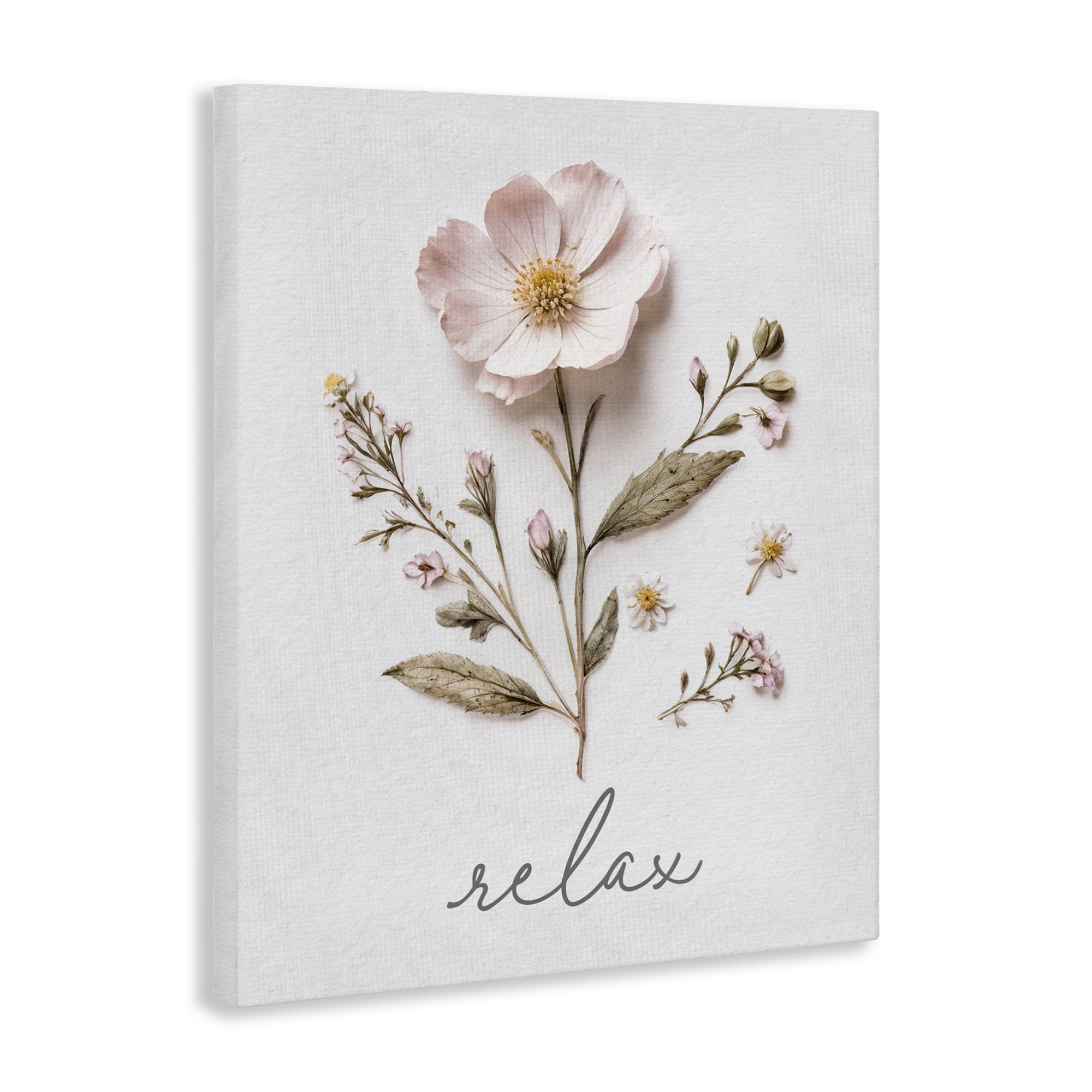 Pressed Flowers Relax Canvas Wall Art, design by Lettered and Lined