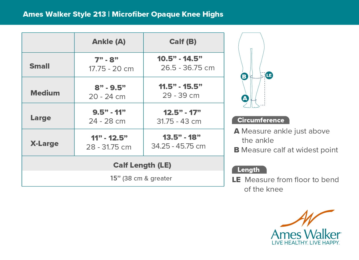 Ames Walker AW Style 213 Microfiber Opaque 20-30 mmHg Firm Compression Open Toe Knee High Stockings Natural Large