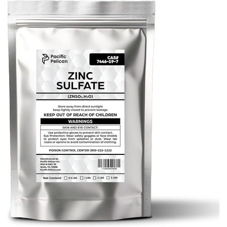 Pacific Pelican Zinc Sulfate (Zinc Sulfate Monohydrate) (ZnSO4·H2O) - Chemical (0.5lb)