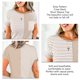 thumbnail image 5 of Camiseta de mujer de manga corta con patrón de tiras y cuello redondo, Top cómodo para viajes de verano, 5 of 6