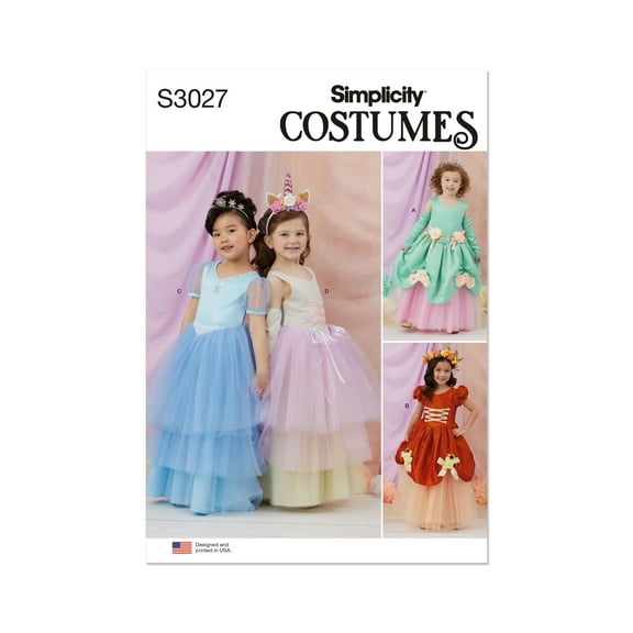 Simplicity Sewing Pattern 3027 - Children's Costumes, Size: A (3-8)