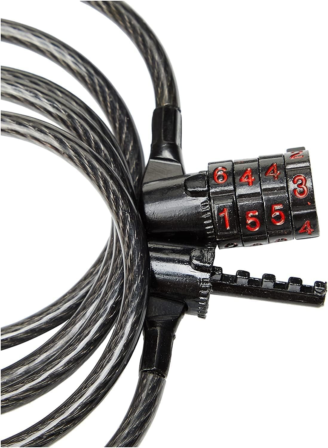 512 Combo Bike Lock, 4ft. x 5mm Braided Steel Cable Anti-Theft Security Cable Lock with 4-Digit Combination for Outdoor Equipment, , Scooters, Fence, Gate