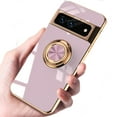 thumbnail image 2 of ELEHOLD for Google Pixel 7 Case with Ring Kickstand, Slim Electroplated Frame Magnetic Compatible Car Mount Soft TPU Shockproof Anti-Scratch Case for Google Pixel 7, Purple, 2 of 9