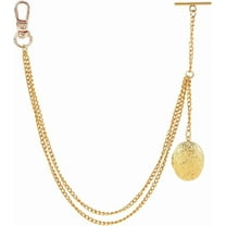 13.4 Inch Golden Watch Chain Suit Wallet Chain Pocket Watch Vintage Style Fob T Bar Men's Pocket Link for Husband Father's Day Pendant: 1.4 Inch