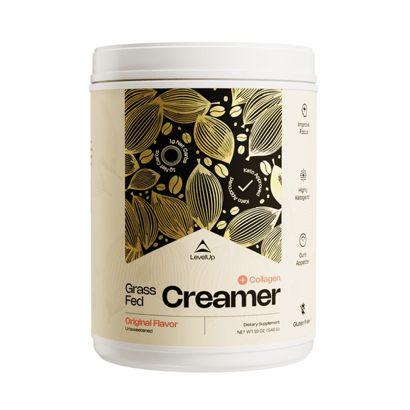 Grass-fed Keto Creamer: Collagen Protein + C8 MCT Oil + Irish Butter | Keto Bomb BPC Coffee Creamer | Ketogenic Diet Ketosis Supplement Ketone Support (Original, 19oz)