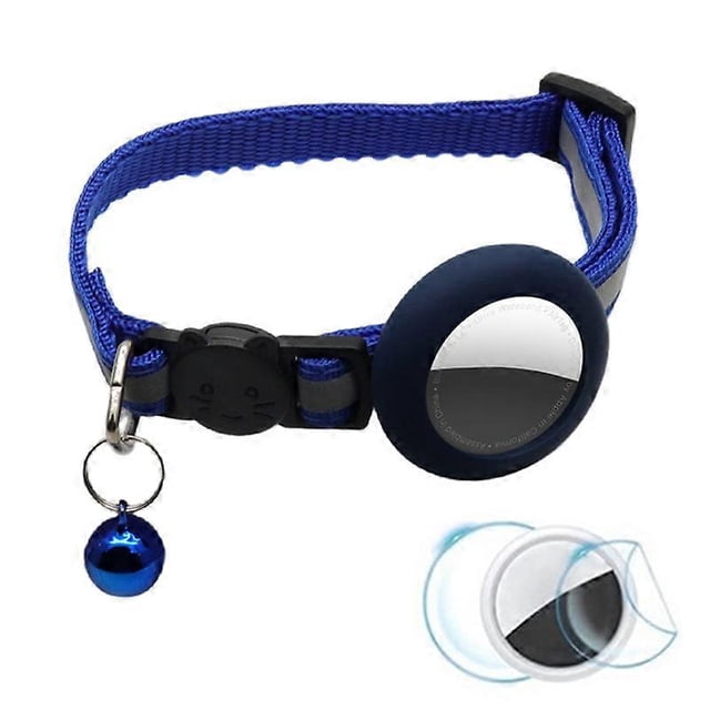 Anti-Scratch Silicone Case for AirTag Reflective Pet Collar GPS Tracker Cover with Bell, with Front